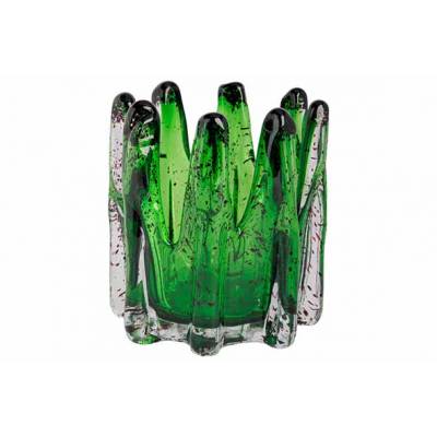 Bougeoir Cactus Vert 15x15xh14cm Organiq Ue Verre  Cosy @ Home