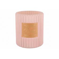 Cosy @ Home Bougie Parfum Relax And Unwind Rose Pale  8x8xh9cm Allonge Verre 