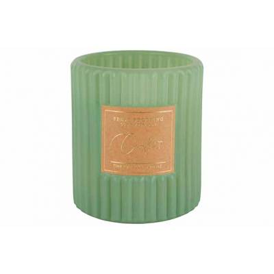 Bougie Parfum Relax And Unwind Vert 8x8x H9cm Allonge Verre  Cosy @ Home