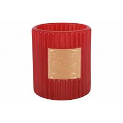 Cosy @ Home Bougie Parfum Relax And Unwind Rouge 8x8 Xh9cm Allonge Verre 