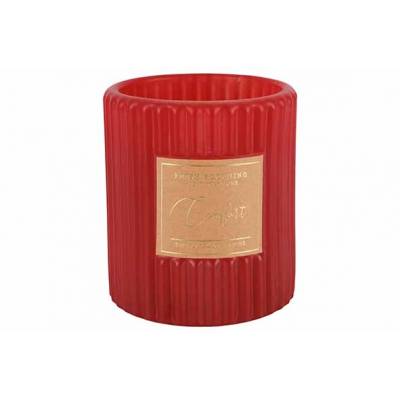 Bougie Parfum Relax And Unwind Rouge 8x8 Xh9cm Allonge Verre  Cosy @ Home