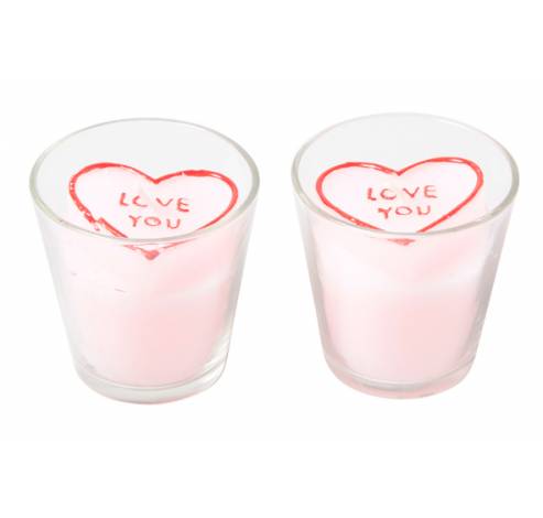 THEELICHTH GLAS 2ST LOVE YOU KAARS 6.5CM  Cosy @ Home