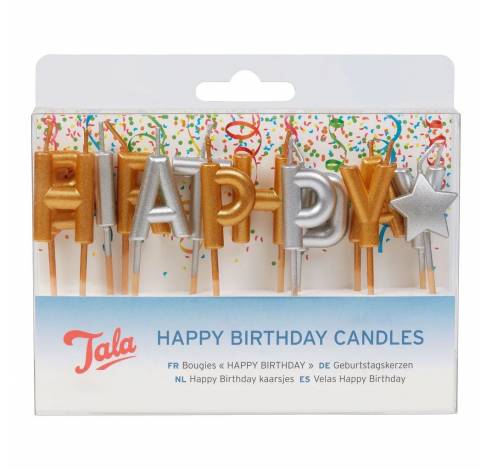 Happy Birthday Gold & Silver candles  Tala