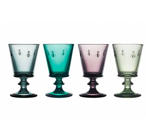 Abeille Wijnglas 24cl Set4 D8,5xh14,1cm 4 Verschillende Kleuren  La Rochère