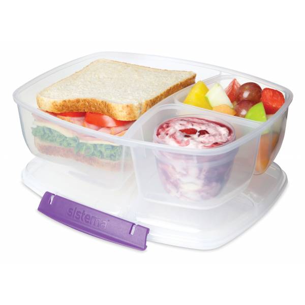 To Go lunchbox met 3 compartimenten & yoghurtpotje 2L 