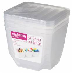 Sistema  Storage set van 3 opbergdozen met deksel transparant 1.3L  