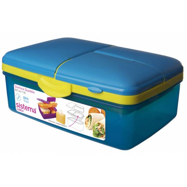 Sistema Trends Lunch lunchbox met drinkfles Slimline Quaddie 1.5L