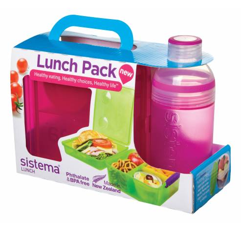  Lunch packs lunchbox cube max & drinkfles trio 480ml   Sistema