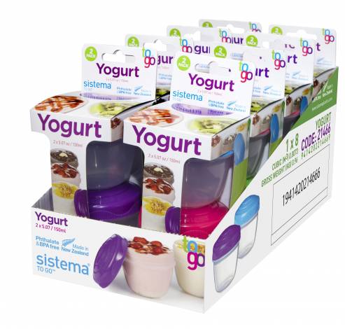 To Go set van 2 yoghurtpotjes 150ml  Sistema