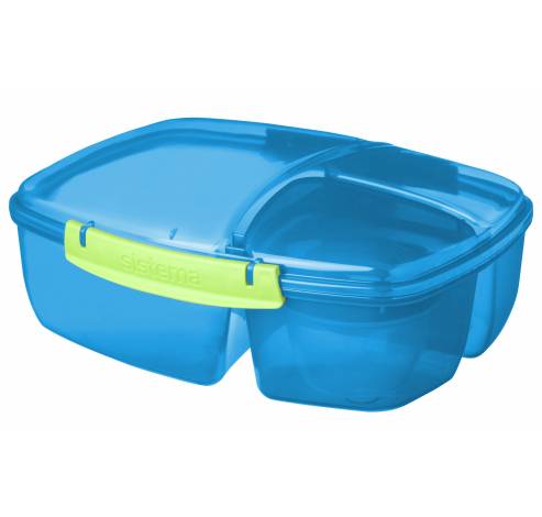 Sistema Trends Lunch lunchbox met yoghurtpotje blauw 2L (per 12st.)  Sistema