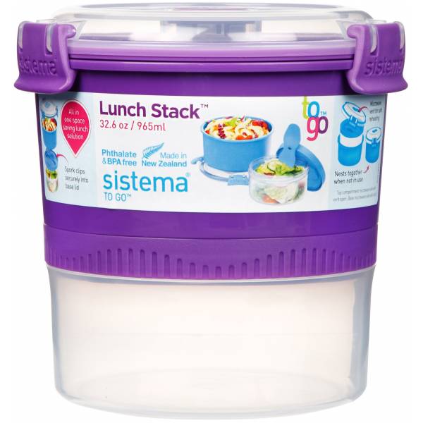 Lunch Stack To Go lunchbox 2 delen met lepel/vork 990ml 