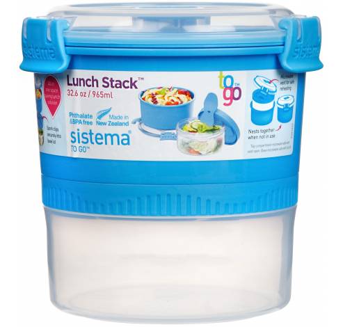 Lunch Stack To Go lunchbox 2 delen met lepel/vork 990ml  Sistema