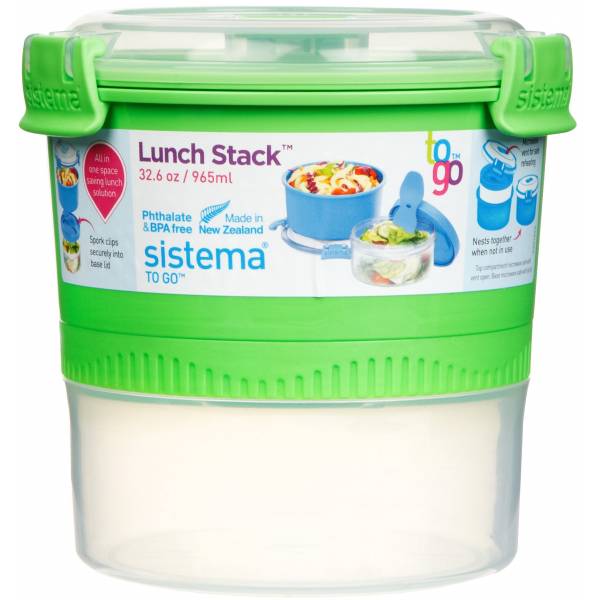 Lunch Stack To Go lunchbox 2 delen met lepel/vork 990ml 