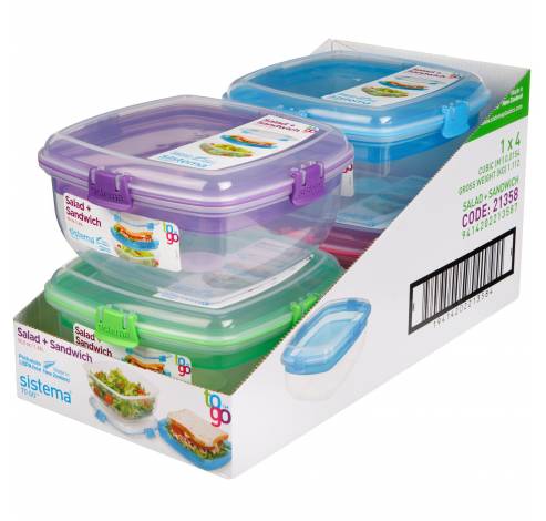 To Go Salad & Sandwich slakom met boterhamlade 1.63L  Sistema