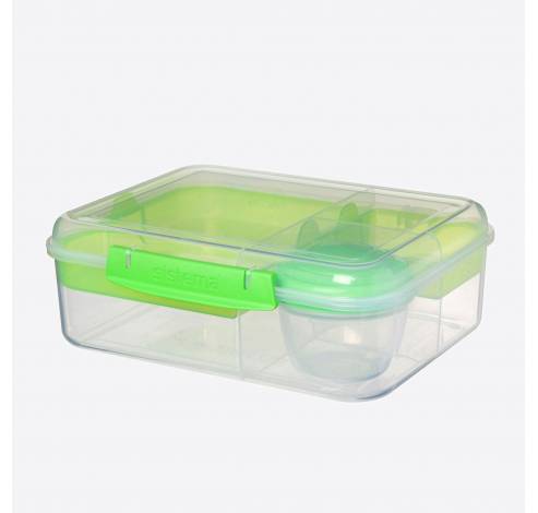 To Go Bento lunchbox met 4 compartimenten & yoghurtpotje Minty Teal 1.65L  Sistema