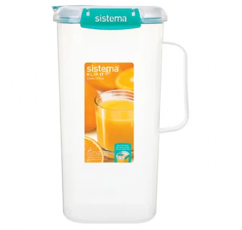 Klip It + pichet pour jus de fruits Minty Teal 2L  Sistema