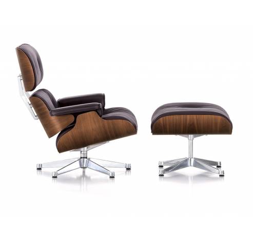 LCH Lounge Chair XL & Ottoman / pol. base - black walnutt shell  Vitra.