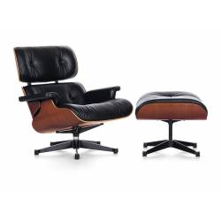 Vitra. LCH Lounge Chair XL & Ottoman / po.b-d base - cherry shell 