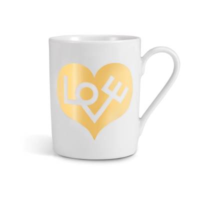 Coffee Mugs, Love Heart, gold 