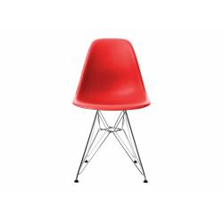 Vitra. EPC DSR P.Side Chair - base chrome-plated - classic red 