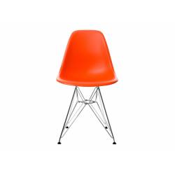 Vitra. EPC DSR P.Side Chair - base chrome-plated - poppy red 