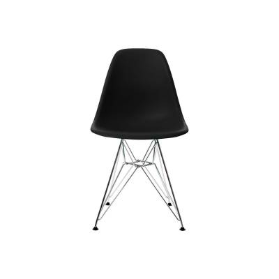 EPC DSR P.Side Chair - base chrome-plated - black  Vitra.