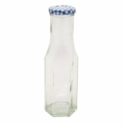 Zeshoekige glazen fles met schroefdop 250ml  Kilner