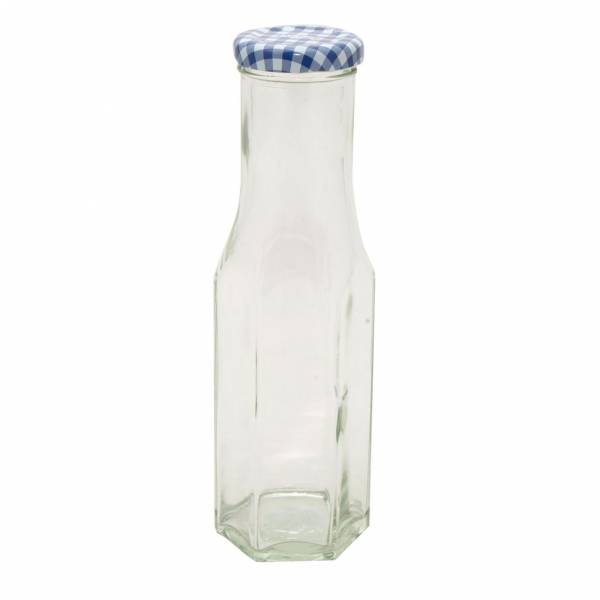Zeshoekige glazen fles met schroefdop 250ml 