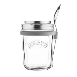 Kilner Set to go voor ontbijt met glazen bokaal en lepel 350ml 