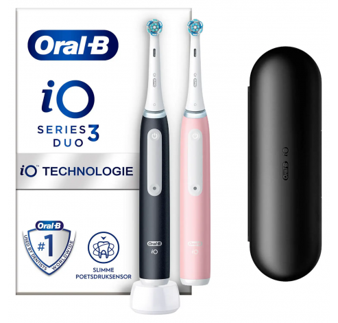 iO 3 Zwart En Roze Elektrische Tandenborstel  Oral-B