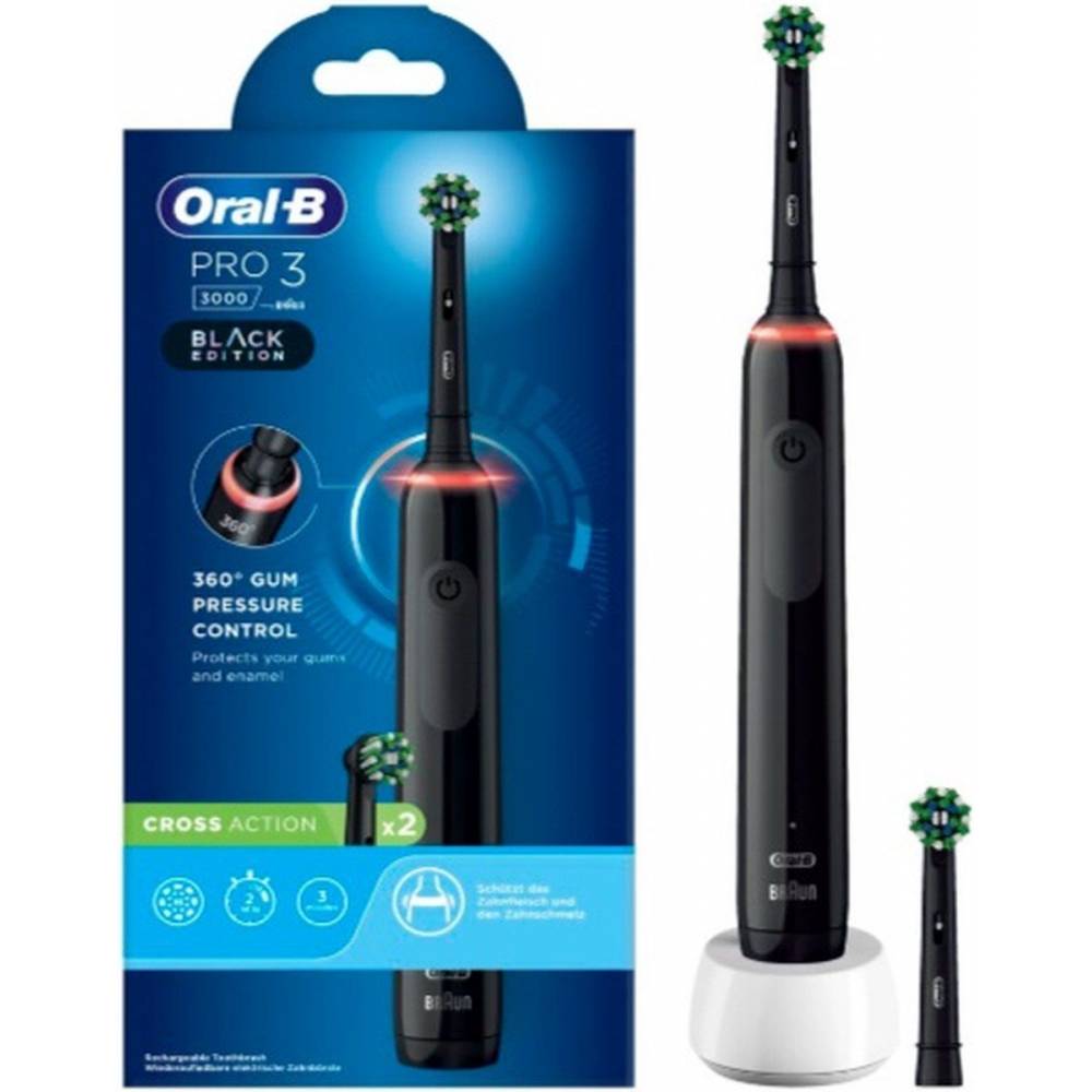 Oral-B Elektrische tandenborstel ORAL-B Pro3 3000 Cross Action - Elektrische Tandenborstel - 2 opzetborstels