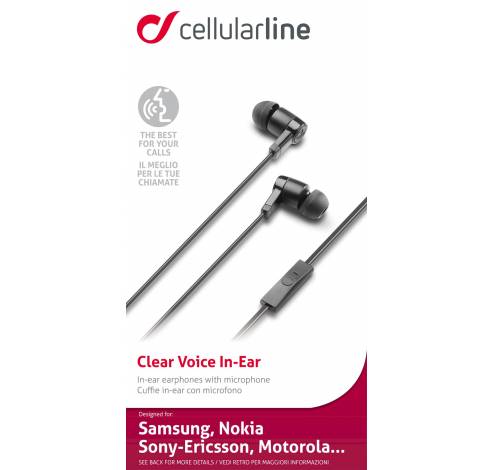 In-ear HPH clear voice stereo N95 zwart  Cellularline