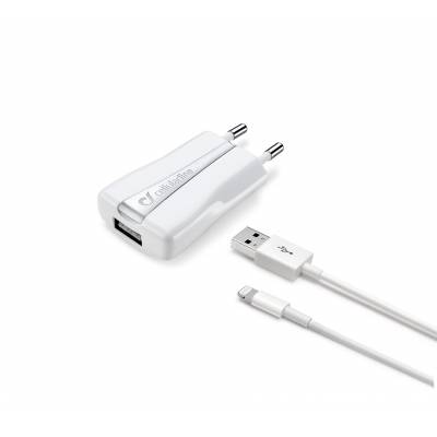 Reislader kit 5W/1A lightning Apple wit Cellularline