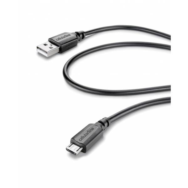 Cellularline USB-kabel Data kabel micro-usb tablet zwart Cellularline USB-kabel Data kabel micro-usb tablet zwart