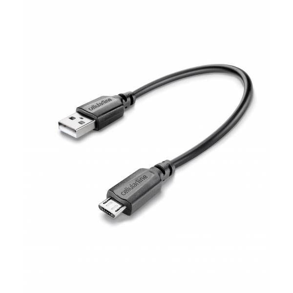 Cellularline Data kabel travel micro-usb (15cm) zwart Cellularline Data kabel travel micro-usb (15cm) zwart
