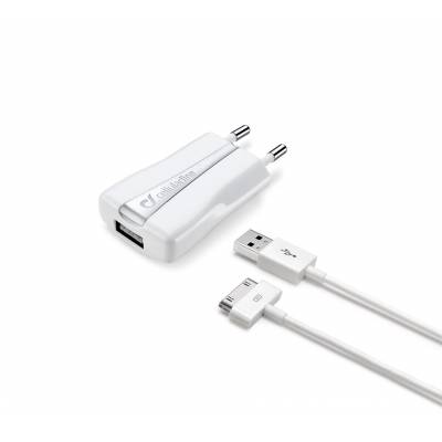 Chargeur secteur kit Apple 30 pin blanc Cellularline