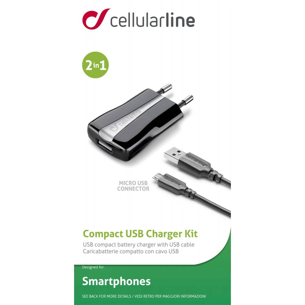 credit Tegenover melk wit Reislader kit 5W/1A micro-usb Huawei & andere zwart Cellularline kopen.  Bestel in onze Webshop - Steylemans
