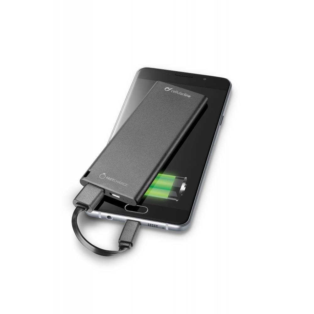 Draagbare lader usb free power slim 3000mAh zwart 