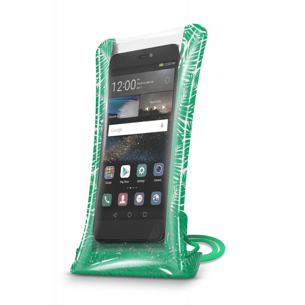 Cellularline Smartphonehoesje Voyager spatdicht hoesje groen