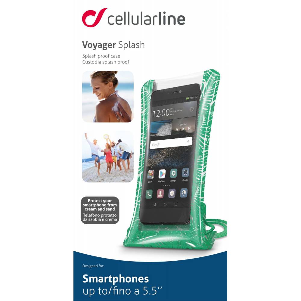 Cellularline Smartphonehoesje Voyager spatdicht hoesje groen