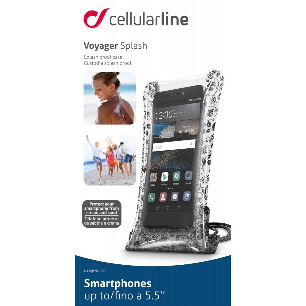 Cellularline Smartphonehoesje Voyager spatdicht hoesje zwart