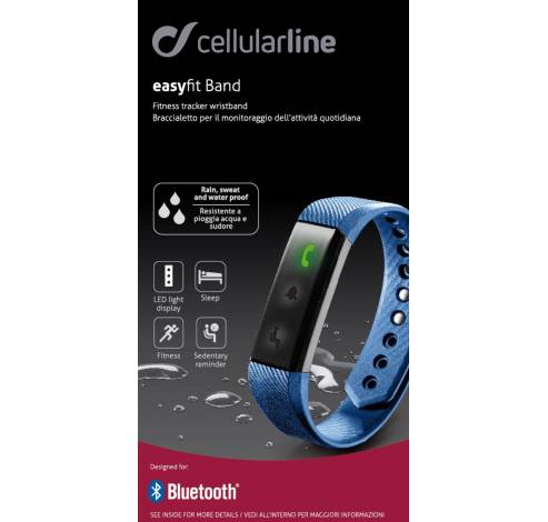 Fitness tracker BT easy fit band blauw  Cellularline