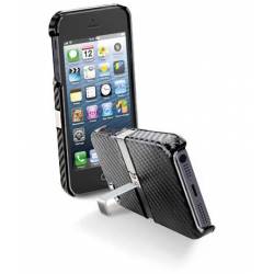 Cellularline iPhone SE/5s/5 odeon tasje zwart/grijs 
