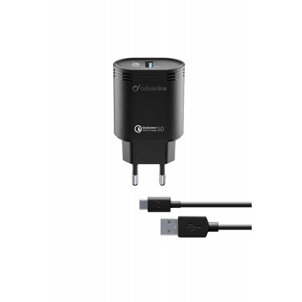 Cellularline Reislader kit 18W usb-c Qualcomm Huawei & other wit
