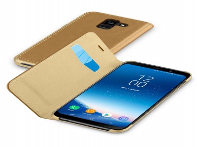 Samsung Galaxy A8 (2018) hoesje book essential bruin