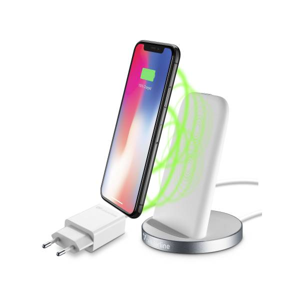 Cellularline Draadloze laad-stand incl. adapter wit