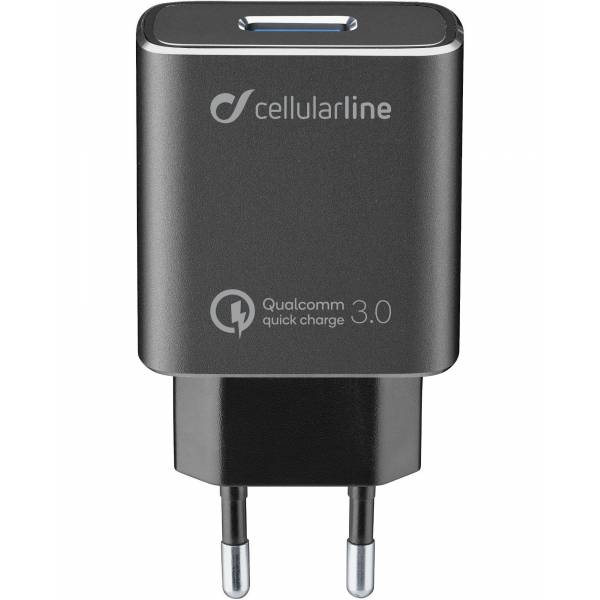 Cellularline Reislader kit 18W usb-c Qualcomm Huawei & andere tetra force zwart