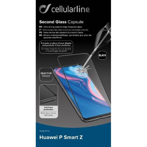 Huawei P Smart Z / P Smart pro SP gehard glas capsule zwart 