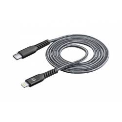 Usb kabel kevlar usb-c naar Apple lightning 12m zwart 