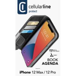 Cellularline iPhone 12/12 Pro hoesje book agenda zwart